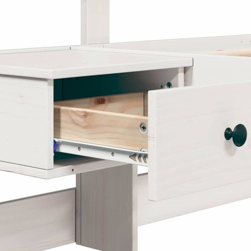 Рамка за легло с таблото Бяло 80 x 200 cm Солидно борово дърво