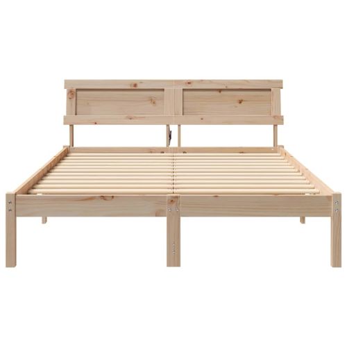 Рамка за легло Кафяво 135 x 190 cm Солидно борово дърво