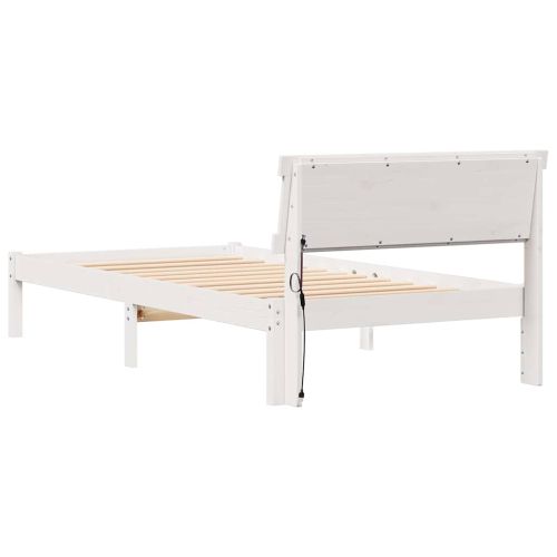 Рамка за легло с таблото Бяло 80 x 200 cm Солидно борово дърво