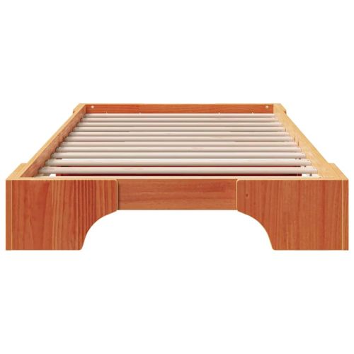 Рамка за легло Кафяво с восъчно покритие 100 x 200 cm