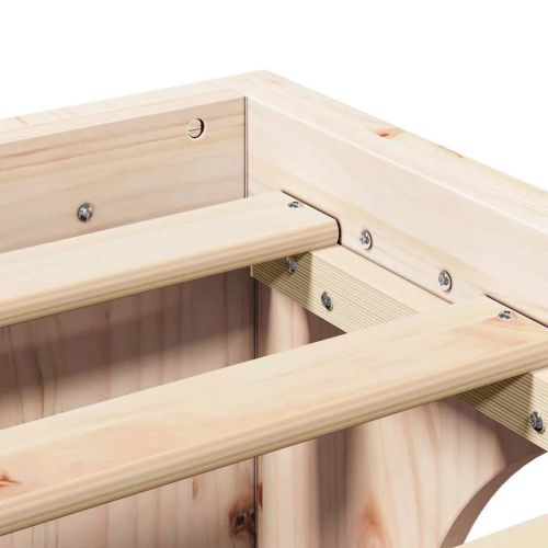 Рамка за легло Естествен 135 x 190 cm Солидно борово дърво