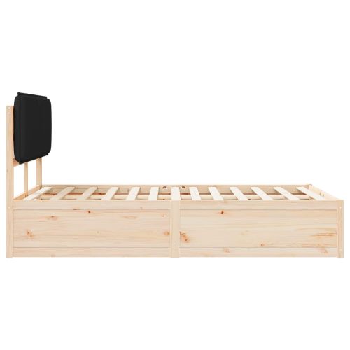 Леглова рамка с тапицирана гръбна част Черно 120 x 200 cm