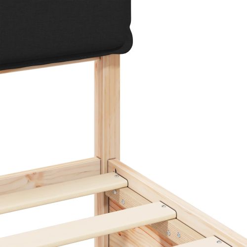 Леглова рамка с тапицирана гръбна част Черно 120 x 200 cm