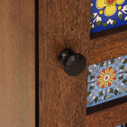 Окачен шкаф за баня със съхранение с врата Орех 38 x 33 x 48 см