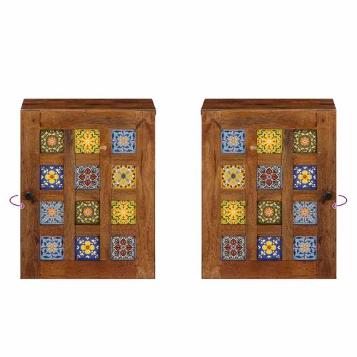 Окачен шкаф за баня със съхранение с врата Орех 38 x 33 x 48 см