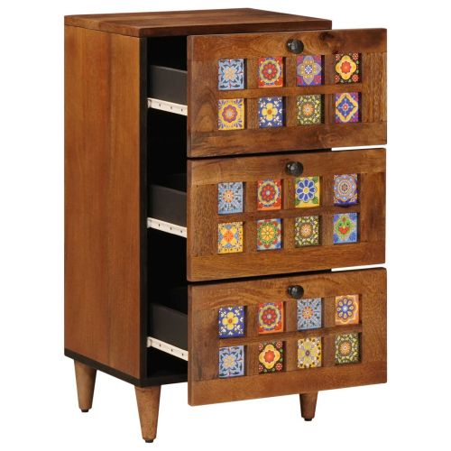 Служебен шкаф Орех 40 x 33 x 75 см Солидно мангово дърво