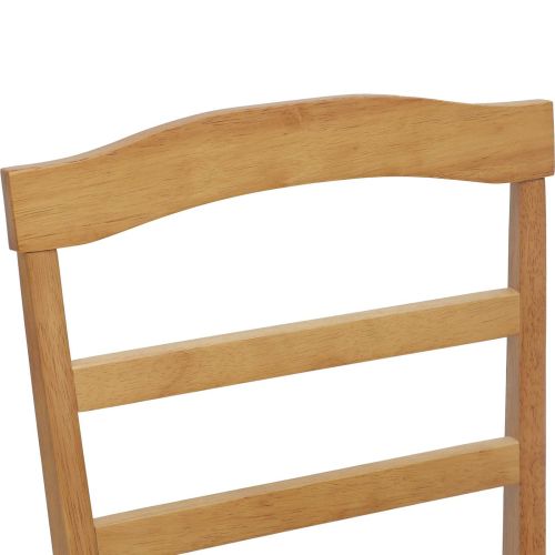 Трапезен стол 2 pcs Естествен Солидно гумено дърво