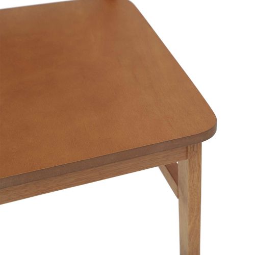 Трапезен стол 2 pcs Естествен Солидно гумено дърво