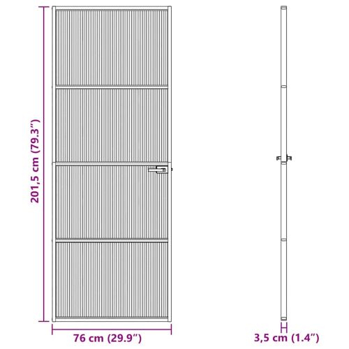 Врата за дом 76 x 201,5 x 3,5 см Алуминий и закалено стъкло