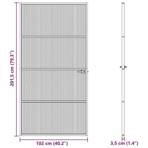 Врата за дом 102 x 201,5 x 3,5 см Алуминий и закалено стъкло