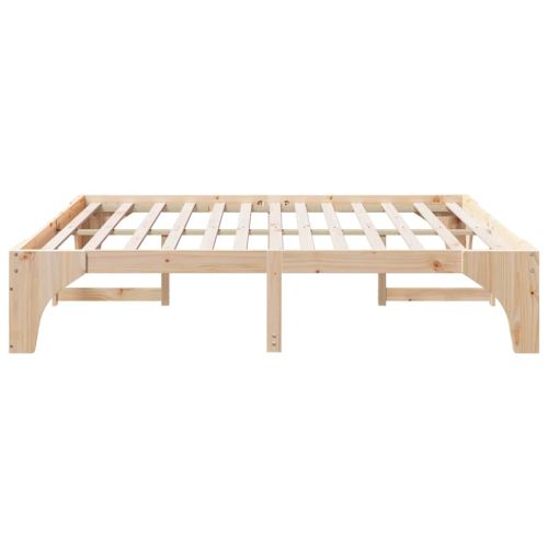 Рамка за легло Кафяво 200 x 200 cm Солидно борово дърво