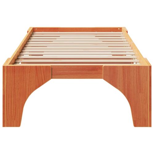 Рамка за легло Кафяво 90 x 200 cm Солидно борово дърво