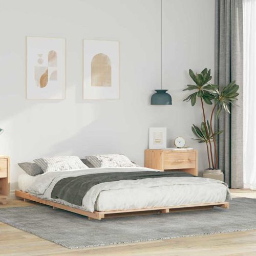 Леглово дъно Кафяво 160 x 210 cm Борово дърво масив