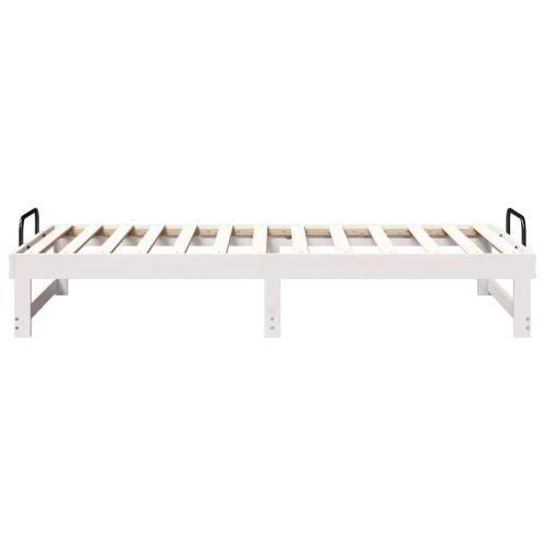 Рамка за легло Бяло 75 x 190 cm Солидно борово дърво