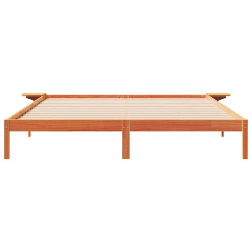 Легло с нощни шкафчета Кафяво с восъчно покритие 180 x 210 cm