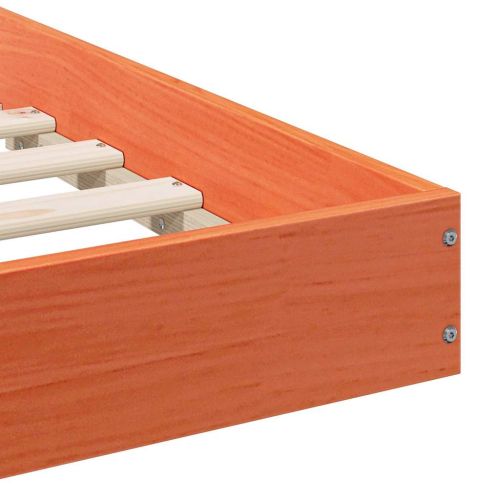 Рамка за легло Кафяво с восъчно покритие 140 x 190 cm