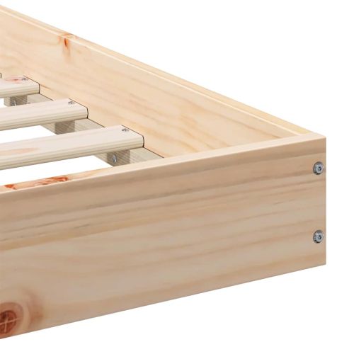 Рамка за легло Кафяво 140 x 210 cm Солидно борово дърво