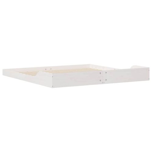 Рамка за легло Бяло 200 x 220 cm Солидно борово дърво