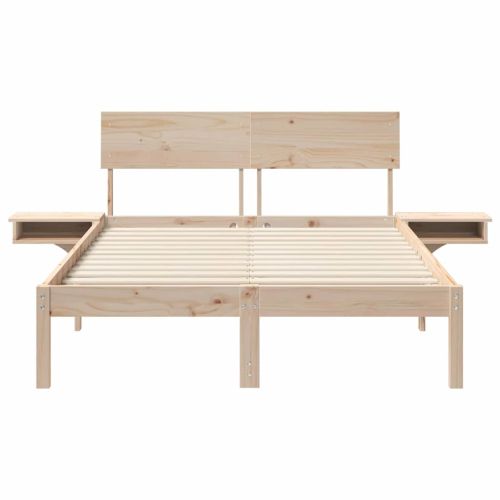 Рамка за легло Кафяво 140 x 200 cm Солидно борово дърво