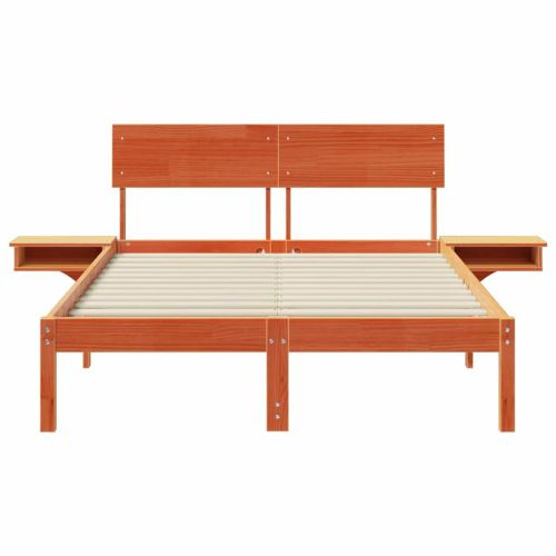 Рамка за легло с таблото Кафяво с восъчно покритие 135 x 190 cm