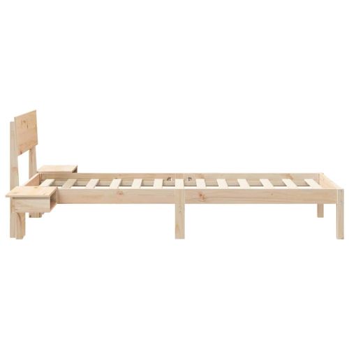 Рамка за легло Кафяво 75 x 190 cm Солидно борово дърво