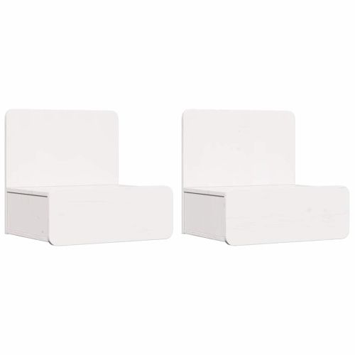 Нощно шкафче 2 pcs Бяло 44 x 32,5 x 40 см Борово дърво масив