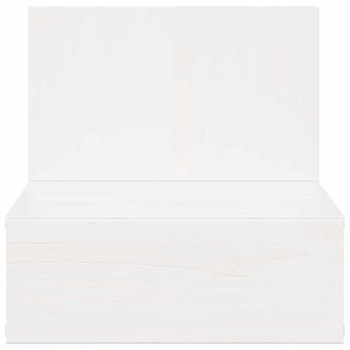 Нощно шкафче Бяло 42 x 32,5 x 40 см Борово дърво масив