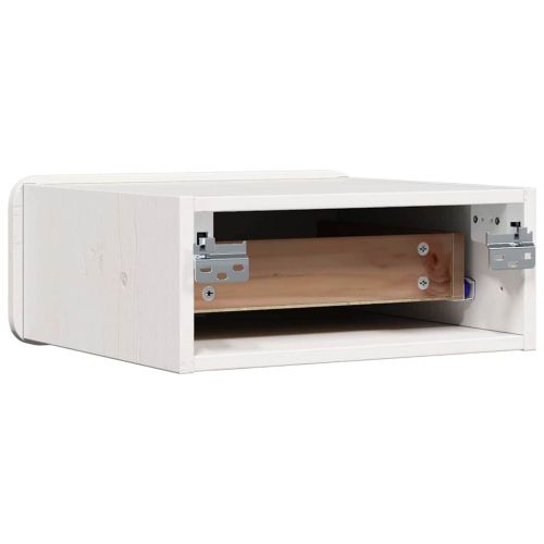 Нощно шкафче 2 pcs Бяло 39 x 34 x 16,5 см Борово дърво масив