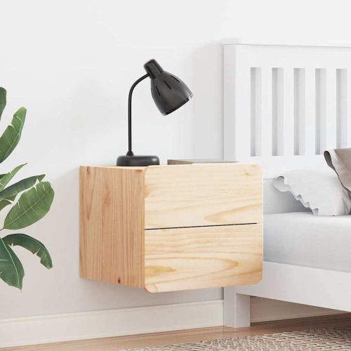Нощно шкафче 2 pcs Естествен 39 x 34 x 33 см Масивно дърво бор