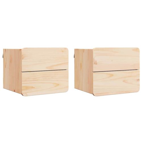 Нощно шкафче 2 pcs Естествен 39 x 34 x 33 см Масивно дърво бор