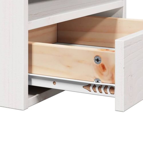 Нощно шкафче 2 pcs Бяло 38 x 36 x 29,5 см Борово дърво масив