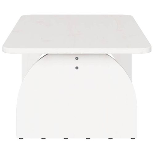 Масичка за кафе Бяло 80 x 50 x 31 см Борово дърво масив