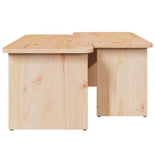 Масичка за кафе 2 pcs Естествен Борово дърво масив