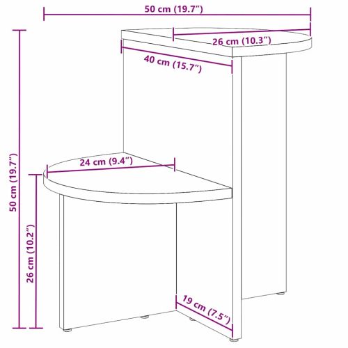 Масичка за кафе Кафяво с восъчно покритие 50 x 40 x 50 см