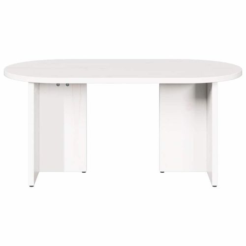 Масичка за кафе Бяло 80 x 39,5 x 35 см Масивна борова дървесина