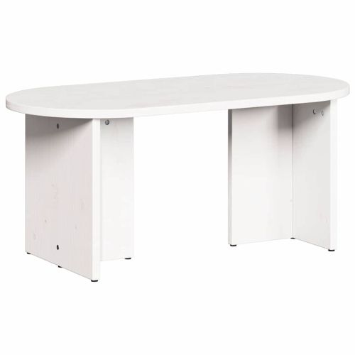Масичка за кафе Бяло 80 x 39,5 x 35 см Масивна борова дървесина
