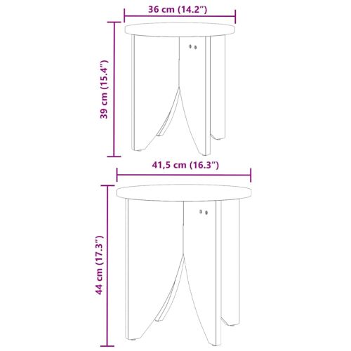 Масичка за кафе 2 pcs Естествен