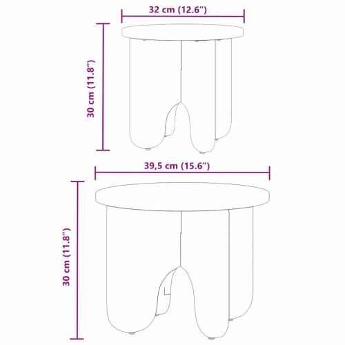 Масичка за кафе 2 pcs Кафяво с восъчно покритие