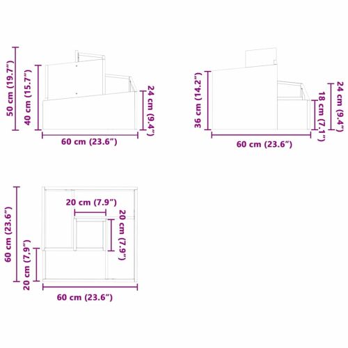 Градинска саксия Черно 60 x 60 x 50 см