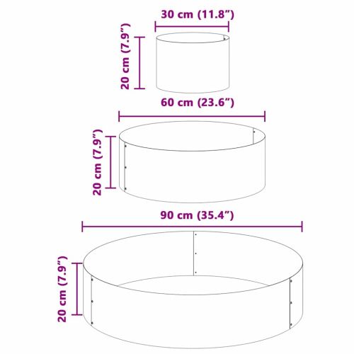 Градинска саксия Бяло 90 x 90 x 20 см Студено валцована стомана