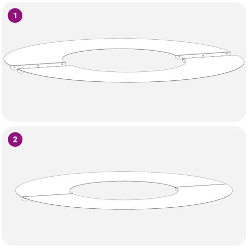 подходяща за плоски дървени халки 5 pcs Сребрист Ø30 / 60 см