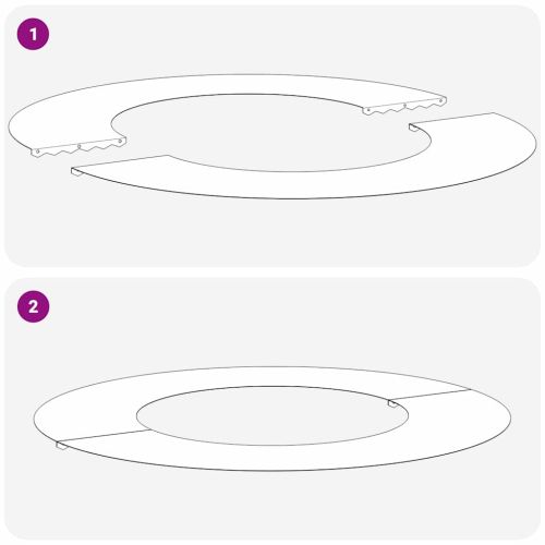 подходяща за плоски дървени халки 5 pcs Сребрист Ø40 / 70 см