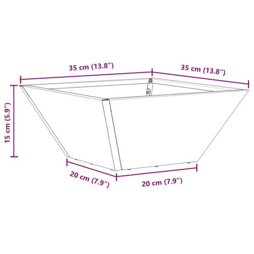 Градинска саксия Сребрист 35 x 35 x 15 см Галванизирана стомана