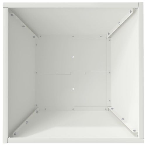 Градинска саксия Бяло 40 x 40 x 15 см Студено валцована стомана