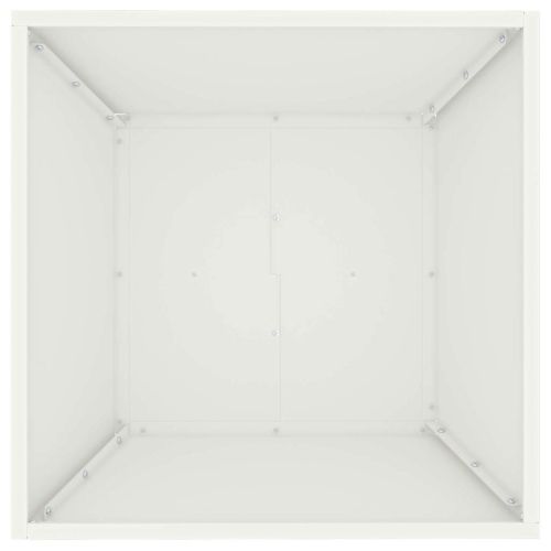 Градинска саксия Бяло 50 x 50 x 15 см Студено валцована стомана