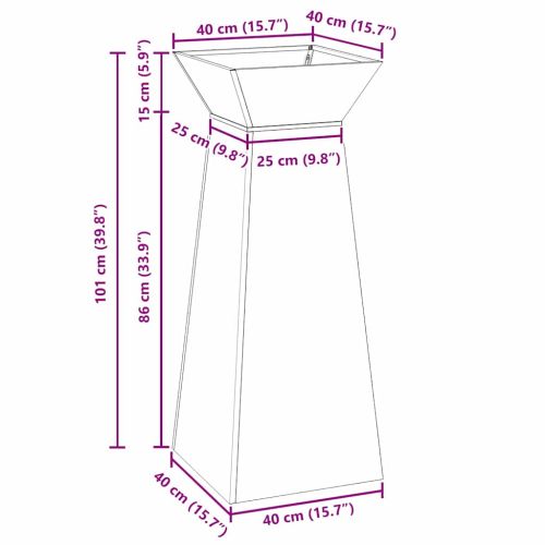 Саксия с колона Бяло 40 x 40 x 100 cm