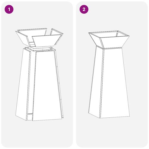 Саксия с колона Сребрист 40 x 40 x 100 cm
