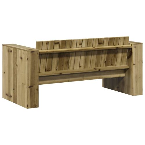 Градински диван Зелен 134 x 60 x 62 cm Солидно борово дърво