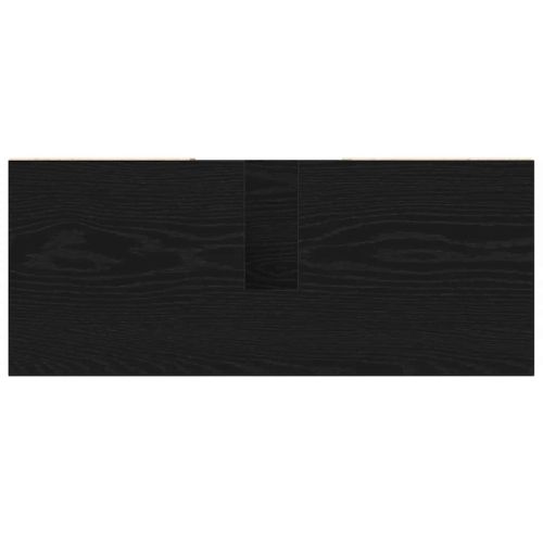 Шкаф за баня с рафт Черно 80 x 33 x 60 см Инженерно дърво