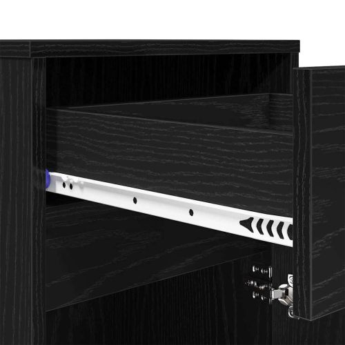 LED нощно шкафче с чекмедже 2 pcs Черен дъб 38 x 34 x 61 см